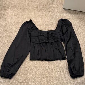 Abercrombie & Fitch Black Puff Sleeve Blouse